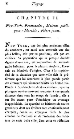 New-York. Promenades , maisons publiques : marchés ; fièvre jaune.