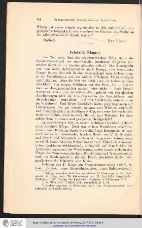 Nachruf auf Friedrich Kluge