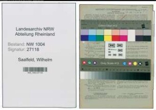 Entnazifizierung Wilhelm Saalfeld , geb. 10.05.1897 (Hausmeister)