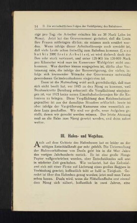 III. Hafen- und Wegebau.