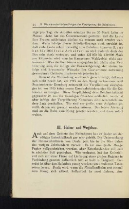 III. Hafen- und Wegebau.