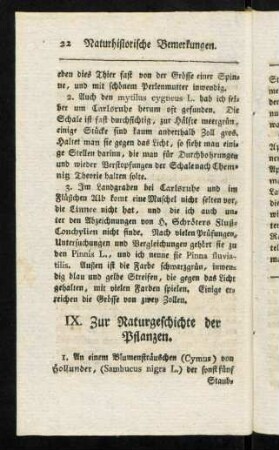 22-28, IX. Zur Naturgeschichte der Pflanzen.