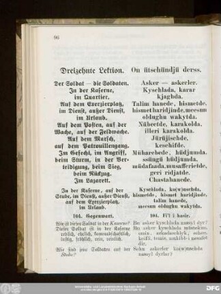 Dreizehnte Lektion. On ütschüdjü derss.