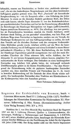 Regesten der Erzbischöfe von Bremen, bearb. von Günther Möhlmann, Band 2.1, Lieferung 1306 - 1327, (Veröffentlichungen der historischen Kommission für Niedersachsen, 11) : Hannover, Hist. Komm., 1953