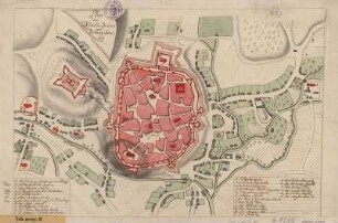 Plan der Stadt Brünn, Handzeichnung, um 1750 : Plan der Stadt Brünn und Vestung Spielberg. - [S.l.] , [um 1750?]. - 1 Kt. : Handzeichng. ; 32 x 22 cm