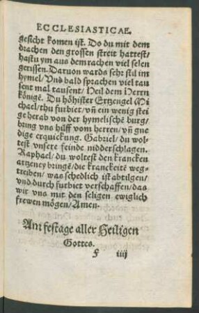 Am festage aller Heiligen Gottes.