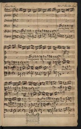 Sanctus; Coro, vl, bc; D-Dur; BWV 238; BC E 11
