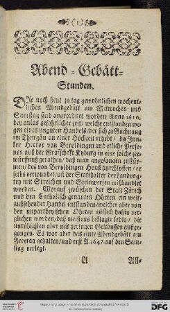 [Abend = Gebaett = Stunden - Augustiner = Closter]