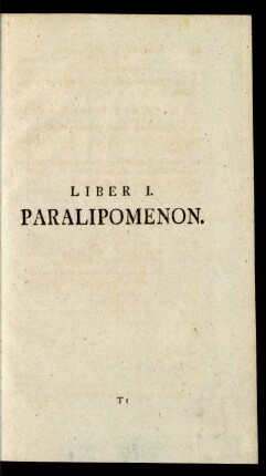 Liber I. Paralipomenon