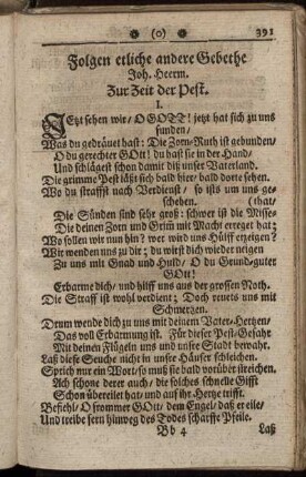 Folgen etliche andere Gebethe Joh. Heerm.