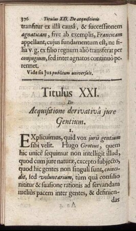 Titulus XXI. De Acuisitione derivativa jure Gentium. - Titulus XXV. De Obligationibus.
