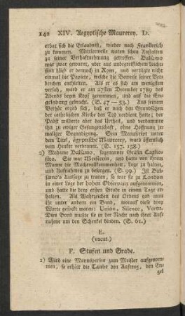 F. Stufen und Grade.