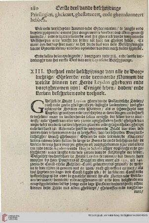 XIII: Verhael ende Beschrijvinge van alle de Doorluchtige/Gheleerde [...]