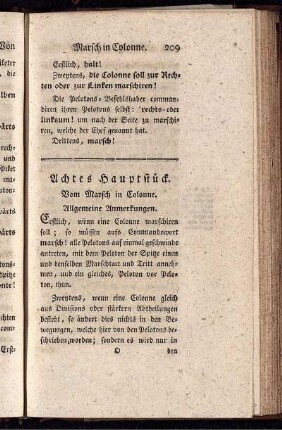 Achtes Hauptstück. Vom Marsch in Colonne