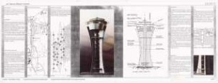 Wasserturm, Teltow Schinkelwettbewerb 1995: Lageplan 1:10000, 1:1000, Ansicht (Modell-Animationsfoto, Skizze), Text