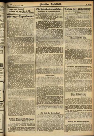 Zweite Ausgabe vom Donnerstag, den 30. November 1933.