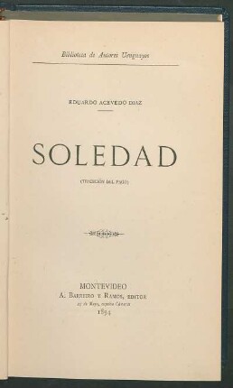 Soledad : (tradición del pago)