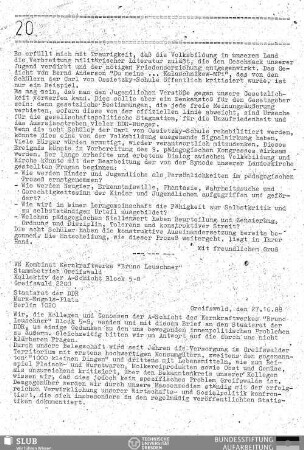 [Brief VE Kombinat Kernkraftwerke "Bruno Leuschner", Stammbetrieb Greifswald]