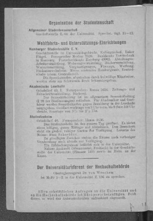 Organisation der Studentenschaft