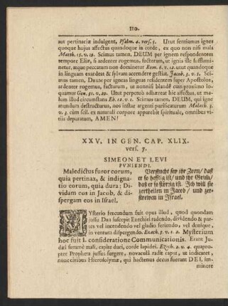 XXV. In Gen. Cap. XLIX. vers. 7. Simeon Et Levi Pvniendi.