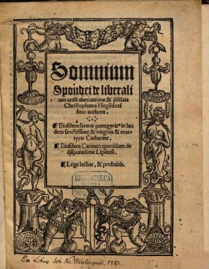 Somnium Spoudei de liberalium artiu[m] altercatione et p[rae]sta[n]tia