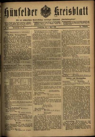 Ausgabe vom Donnerstag, den 03. April 1919.