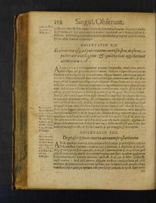 Observatio XII. Si alimenta usq, ad pubertatem concessa sint, de plena pubertate intelligitur: et quid veniat appellatione alimentorum?