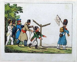 Napoleon-Karikatur: "Weg von Moskau nach Frankreich"