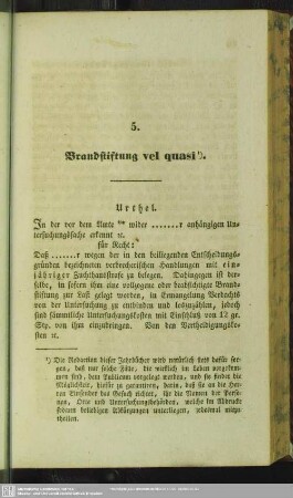 5. Brandstiftung vel quasi