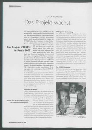 Das Projekt wächst : Das Projekt CAFGEM in Kenia 2005