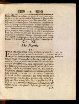 Cap. XII. De Poenis
