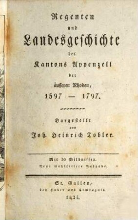 Regenten- und Landesgeschichte des Kantons Appenzell