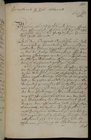 Erkundigung über die Echtheit des Dokuments und der Unterschrift des Professors Achenwall bei dem durch den Studierenden Christian Laurenz Bodemeyer eingesandten Gesuch.