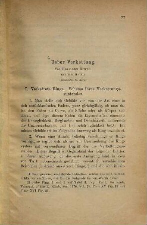 Ueber Verkettung : (Mit Tafel II-IV)