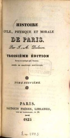 Histoire civile, physique et morale de Paris, 9