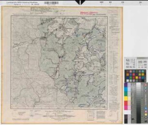 Katasteramt Wittgenstein  Kreis Wittgenstein, Meßtischblatt Erndtebrück 5015, Farbige Einzeichnung mit Namensliste