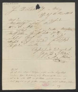 Brief an B. Schott's Söhne : 15.11.1831