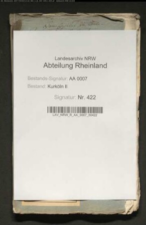 Statthalter Graf Hohenzollern, dessen Vertretung; Korrespondenz des Kurfürsten mit dem Domkapitel