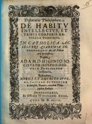 Disp. philos. de habitu intellectus, et tribus corporis naturalis principiis