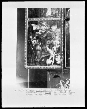 Schauseite (zweite); Altarflügel (links): Martyrium eines Heiligen?