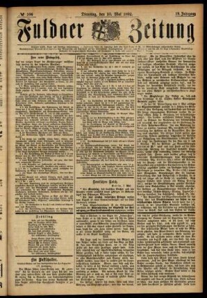 Ausgabe vom Dienstag, den 10. Mai 1892.