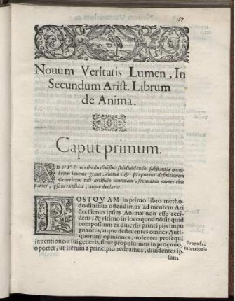 Novum Veritatis Lumen, In Secundum Arist. Librum de Anima.