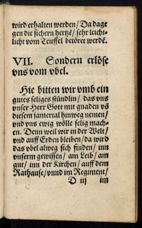 VII. Sondern erlöse uns vom ubel.