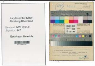 Entnazifizierung Heinrich Eschhaus , geb. 26.04.1902 (Milchsammelstellenleiter)