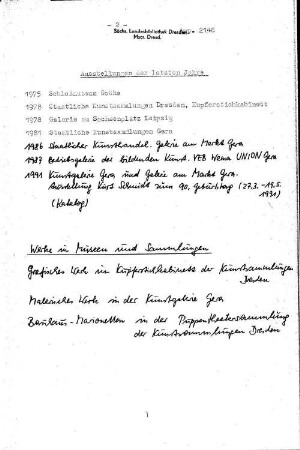 Ausstellungen der letzten Jahre