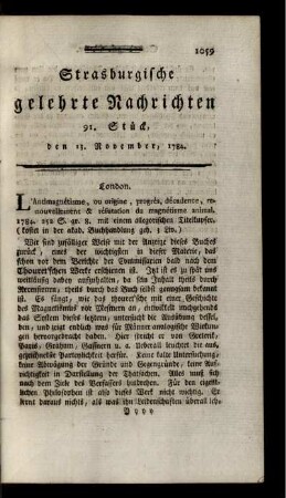 91. Stück, den 13. November, 1784.