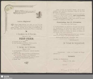Berggesellschaft : 1842-92 : Geehrte Mitglieder!