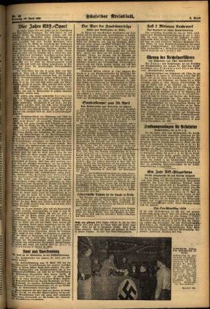 Zweite Ausgabe vom Samstag, den 16. April 1938.