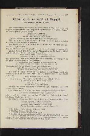 Glockeninschriften aus Lübeck und Umgebung.