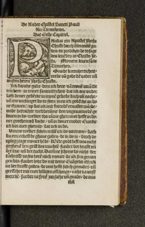 De Ander Epistel Sancti Pauli an Timotheon.